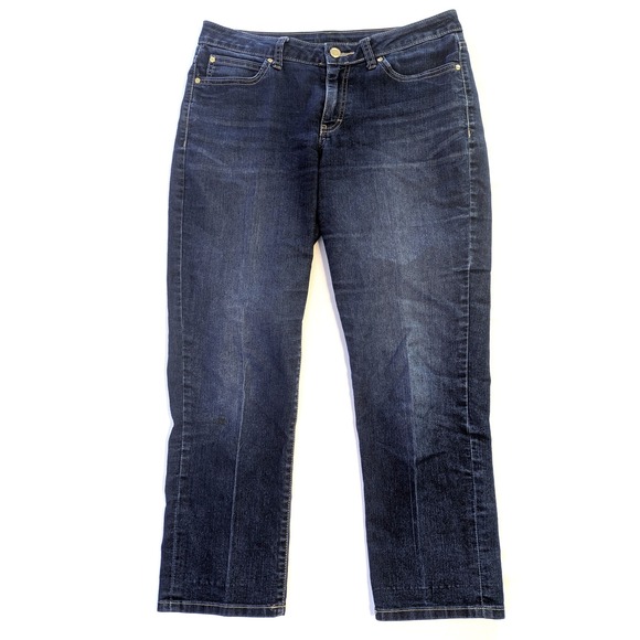 Jennifer Lopez Denim - Jennifer Lopez Womens Dark Wash Denim Capri Jeans Blue Size 8 Cropped Pants